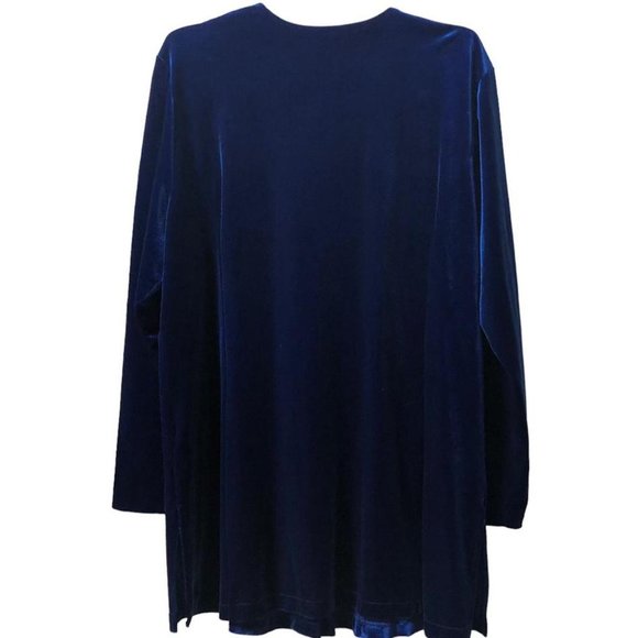Velvet blue cardigan dress - Picture 3 of 3
